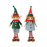 Decoris Polyester Elf Standing 42cm - Green (2 Assorted)